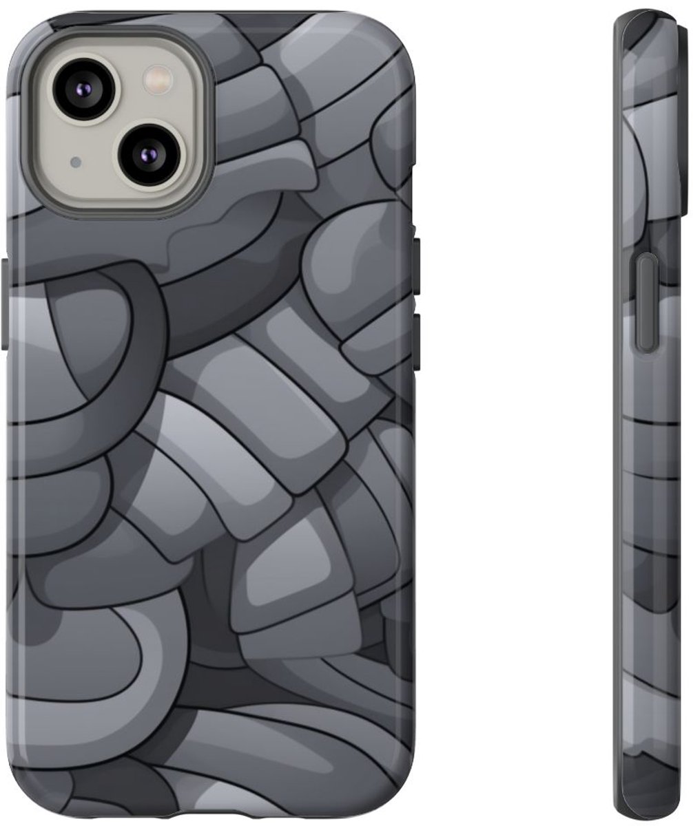 Grijs Abstract Buispatroon – Telefoonhoesje Geschikt voor iPhone 14