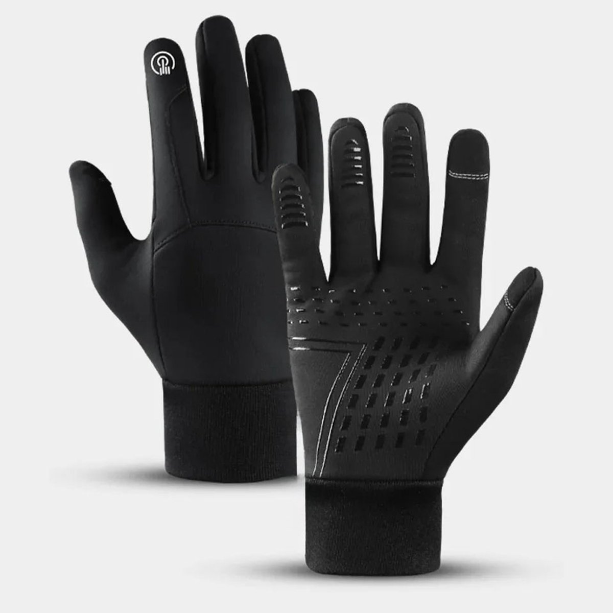 Heren winterhandschoenen maat M – warme zwarte sporthandschoenen met touchscreen en antislip – fietshandschoenen voor hardlopen, gym, motorrijden, outdoor, handschoenen tegen kou