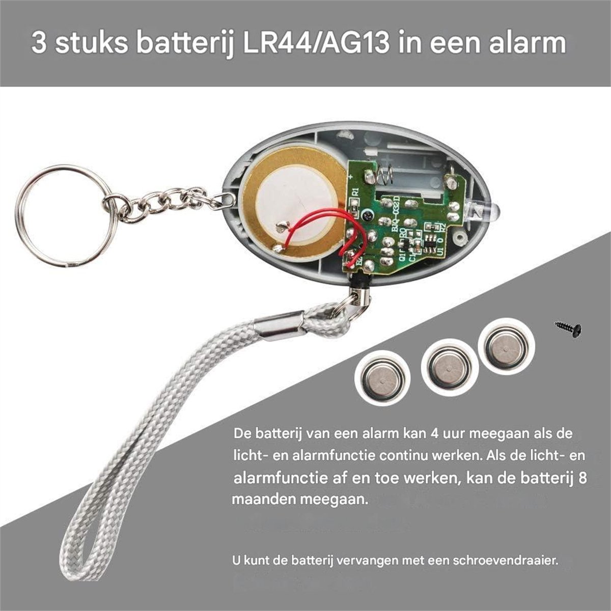 130dB Veiligheidsalarm - LED Zaklamp Noodtoestel - Zelfbescherming voor Vrouwen/Kinderen/Ouderen/Studenten/Hardlopers - Goud & Zilver & Zwart - Compact - Set van 3