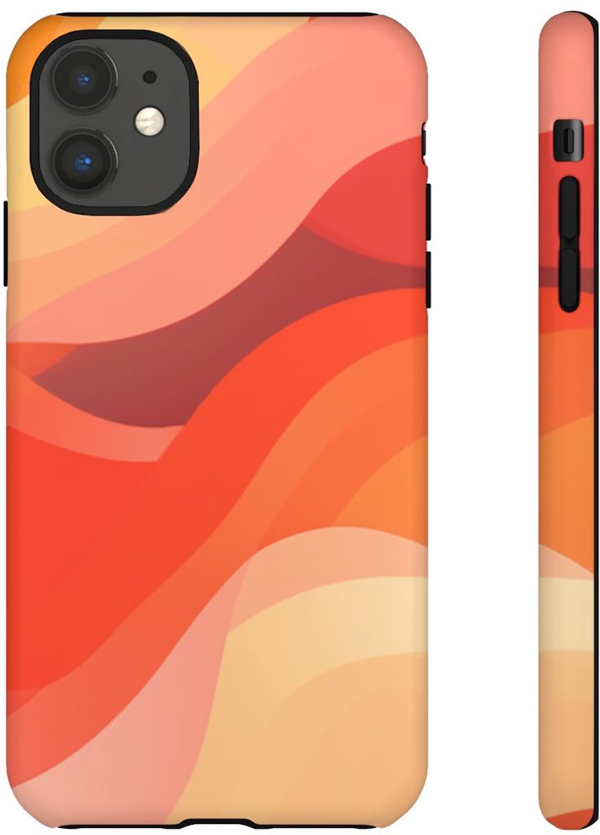 Warme Abstracte Golfpatronen – Telefoonhoesje Geschikt voor iPhone 11
