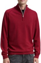 Tom Tailor - Pull demi-zip - Homme - XXL - rouge - Katoen - 1047569