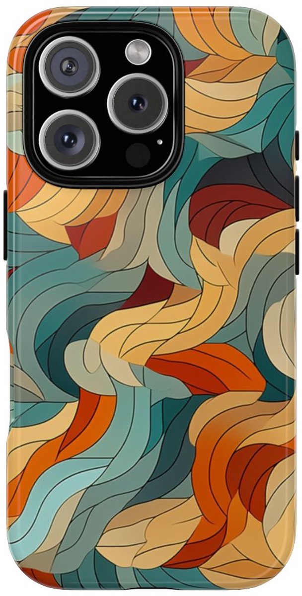 Abstract Veelkeurige Bladerenpatroon – Telefoonhoesje Geschikt voor iPhone 16 Pro