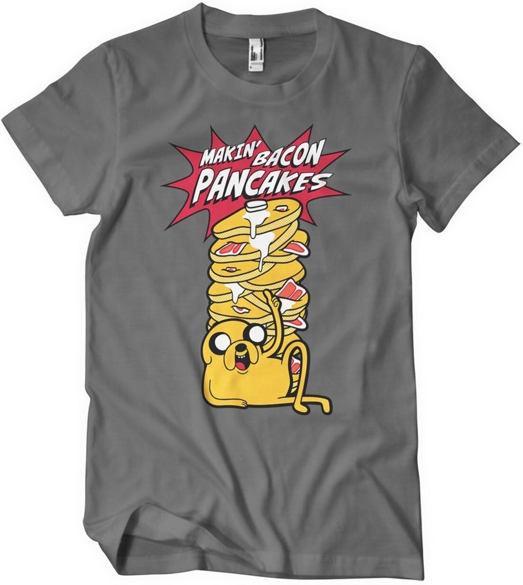 Adventure Time Makin' Bacon Pancakes T-Shirt Darkgrey-XL