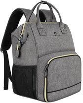 ETRONIK Laptop lunchrugzak voor vrouwen, 15,6 inch laptoprugzak met USB- poort, leraar verpleegkundige werktas met koeltas geïsoleerd, rugzak voor vrouwen, zakelijk, werk, picknick, cadeau, grijsblauw