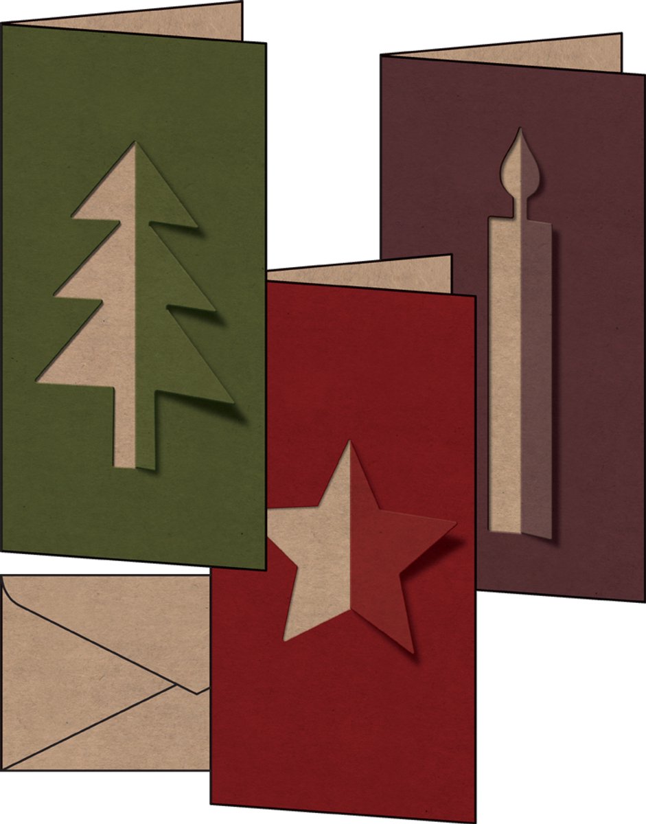 Kerstkaarten Sigel incl. - envelop kraftliner -