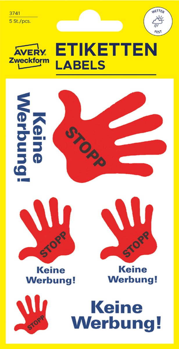 Waarschuwingsetiket 'Geen reclame'