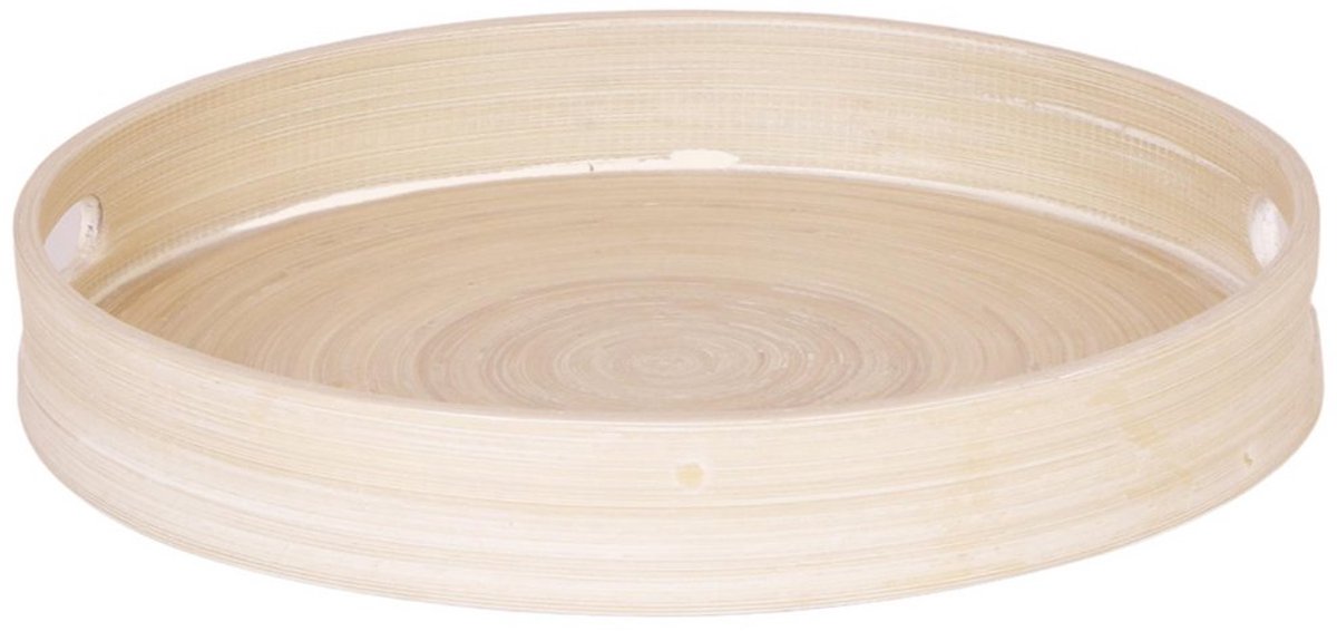 Kolibri Home | Decoratieschaal - Rond egaal bamboe dienblad Ø30cm