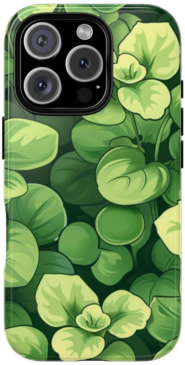 Groen Microgroentenpatroon – Telefoonhoesje Geschikt voor iPhone 16 Pro