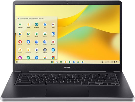 Acer Chromebook 314 C936T-TCO-C476 Intel® N N100 35,6 cm (14") Touchscreen Full HD 8 GB LPDDR5-SDRAM 64 GB eMMC Wi-Fi 6E (802.11ax) ChromeOS Nederlands Zwart