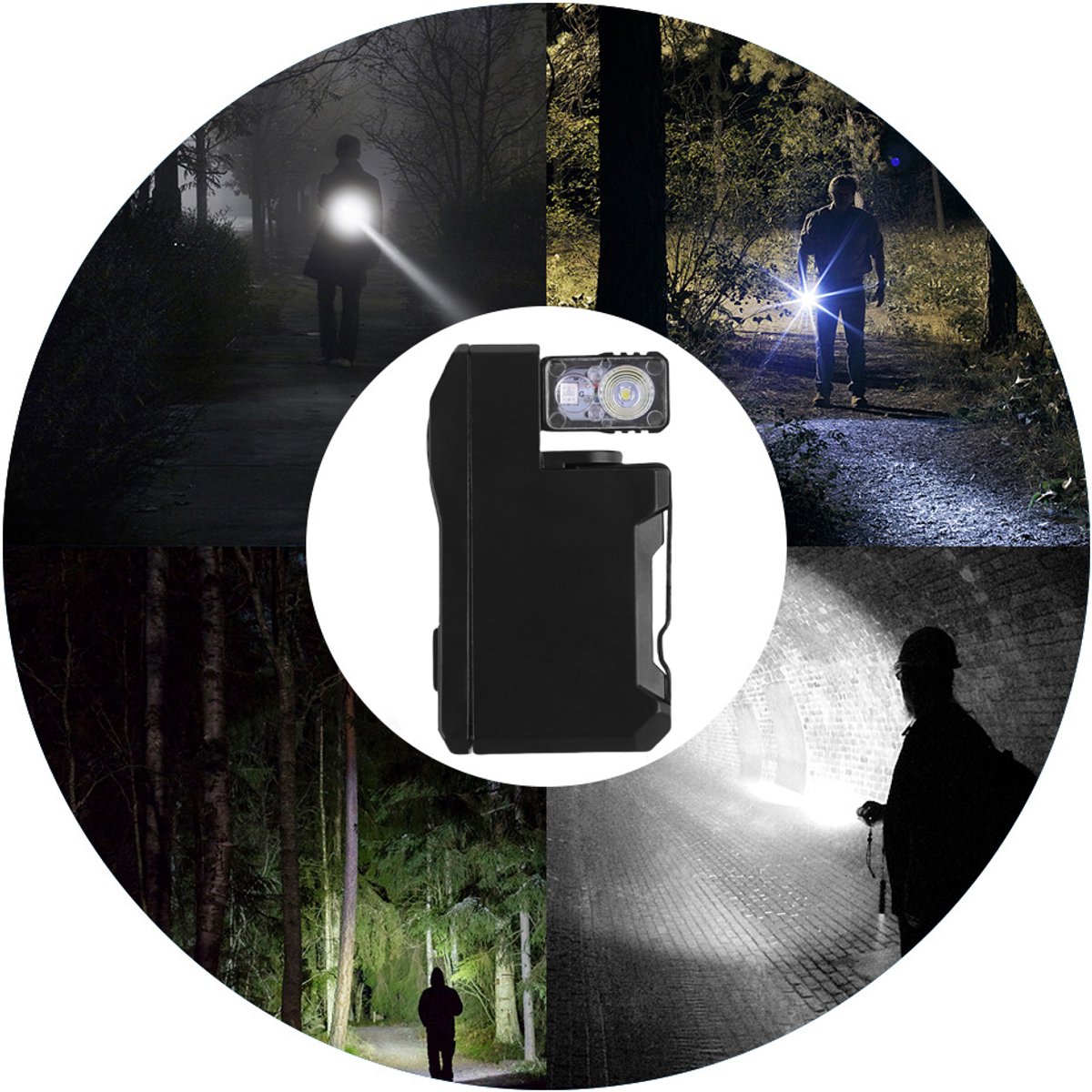 Lampe Torche G5 EDC Rechargeable 400 Lumens - Mini, Plate, 3 Modes, Magnétique Et Rotative à 180° (Vert+Noir)