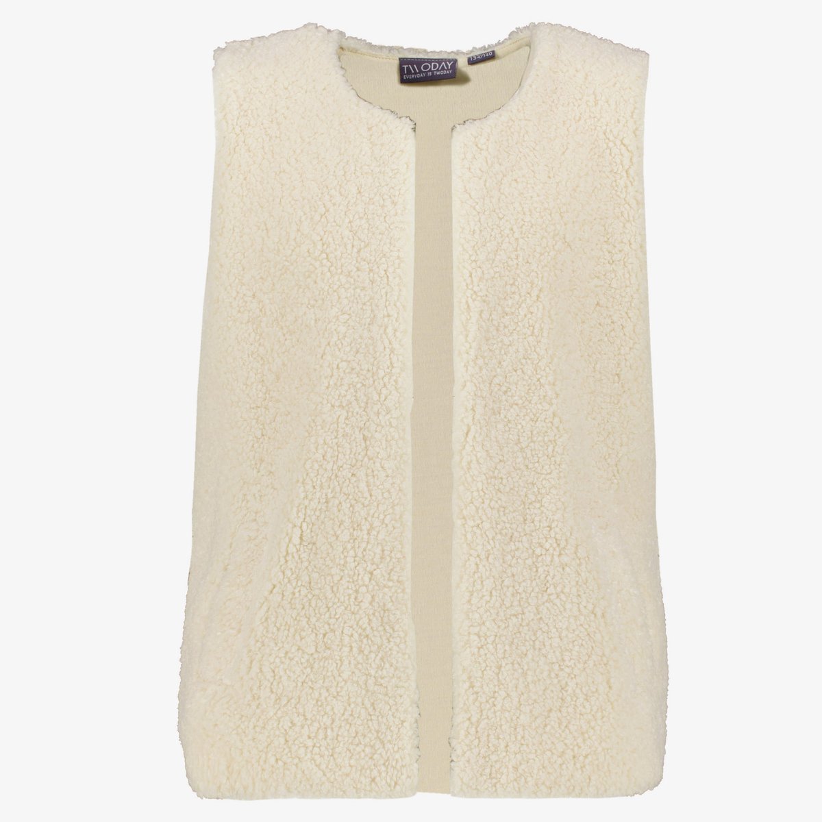 TwoDay meisjes teddy gilet beige - Maat 134/140