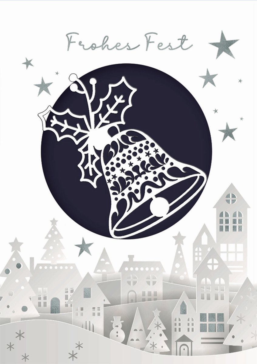 Kerst wenskaart 'Klok', gelaserd
