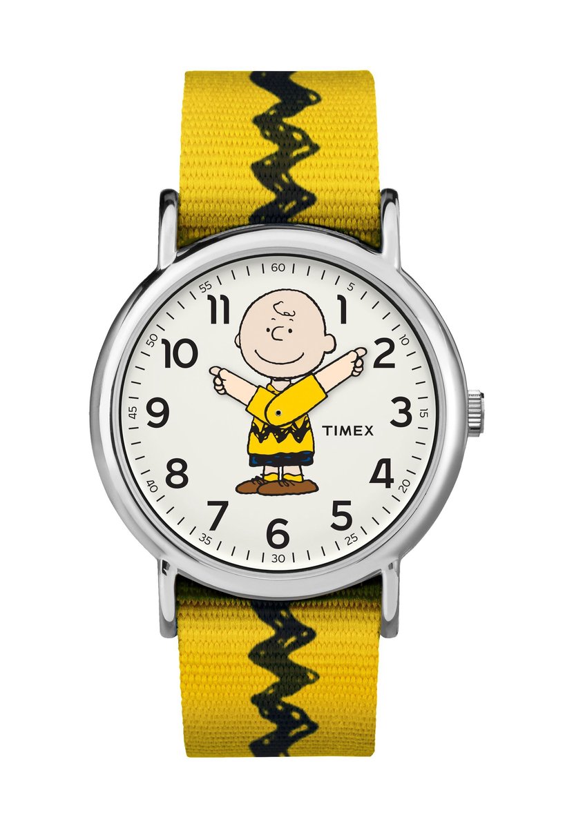 Timex Timex X Peanuts Charlie Brown Analoog Horloge Geel Case: 100% Nylon | Armband: 100% Nylon 38 TW2R41100VV