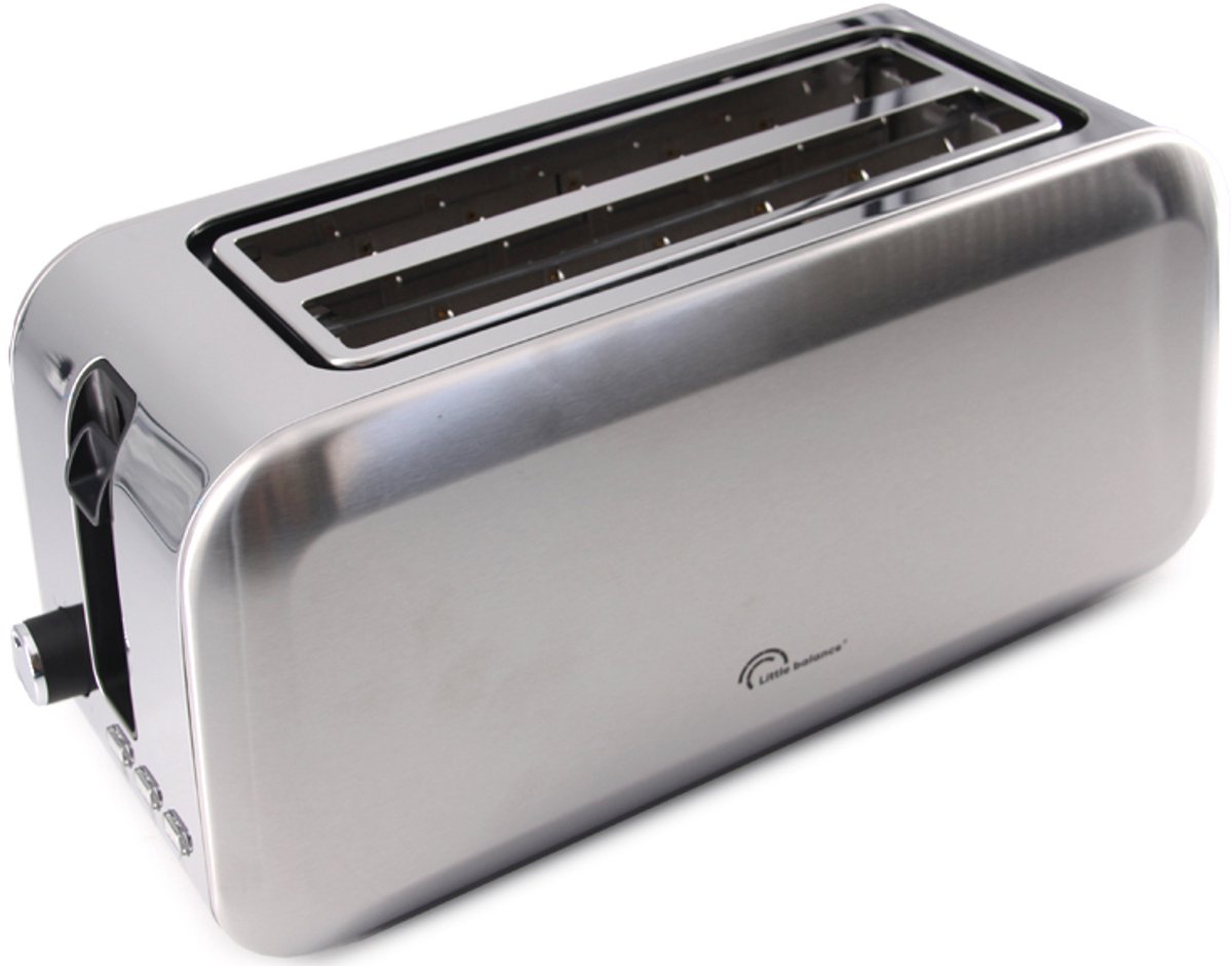 Little Balance 4-schijven broodrooster Dual Inox, roestvrij staal