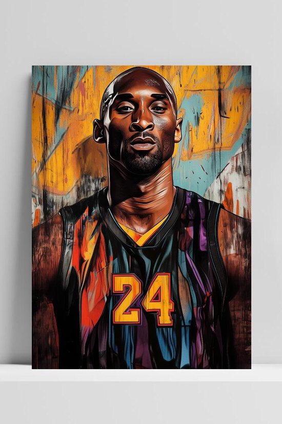 Affiche Kobe Bryant - Affiches Basketbal - Sport - Celeb - Athlète - Panneau mural métallique - Met Ophangsysteem - Dibond Aluminium 3mm - DB6575KMD - Format 60 x 90 cm