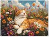 Kat - Bloemen - Gras
