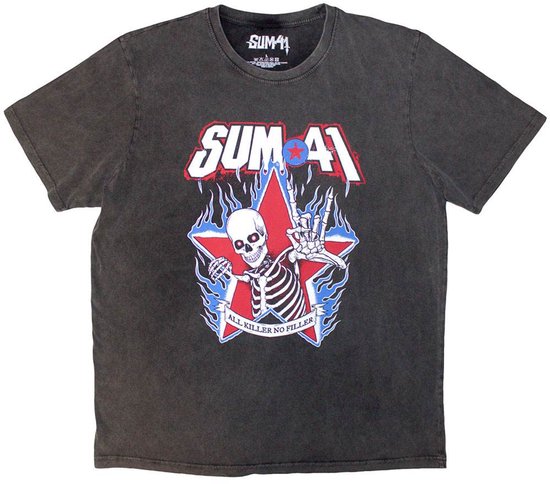 Sum 41 - T-shirt homme squelette All Killer No Filler - M - Grijs