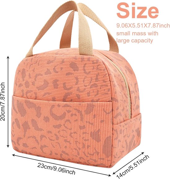 Lunchtassen voor kinderen - lunchtas lunchtas herbruikbaar - Lunchtassen - Lunchtassen voor dames en heren - 6 l mini koeltas - kleine geïsoleerde picknicktas - voor werk - school - picknick - reizen (Oranje) van Merkloos — afbeelding 5