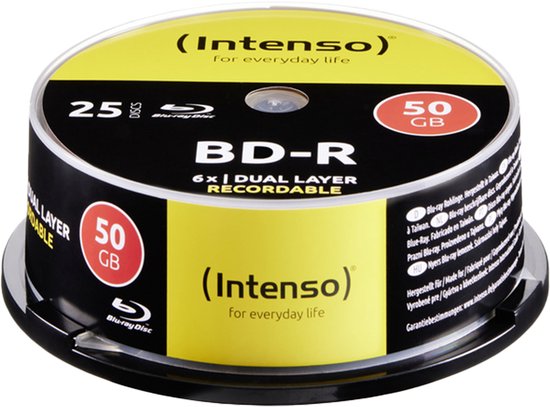 Intenso 5001124 Blu-ray BD-R DL disc 50 GB 25 stuk(s) Spindel