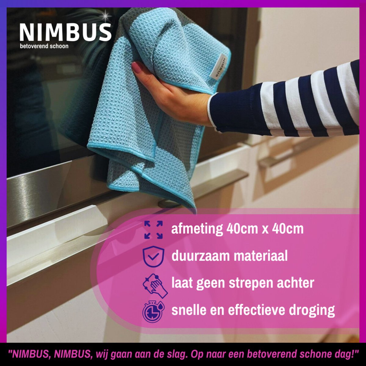 NIMBUS Magic Droogdoek Small - 4 x - Voordeelverpakking