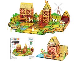 foto van Lardic - Magnetisch Speelgoed Boerderij Set/Farm - Magnetic Tiles - Bouwspeelgoed - Bouwblokken - Magneten Speelgoed - Magnetische Tegels - Magna - Bouwstenen - Montessori Speelgoed - Educatief Constructie Speelgoed