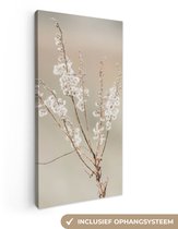 Tableau sur toile 40x80 cm - Décoration murale Fleurs - Wit - Plantes - Décoration murale salon - Décoration chambre - Accessoires chambre - Peintures