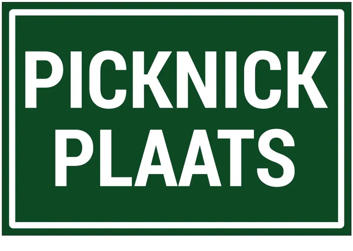 Picknickplaats sticker | 30 x 20 cm