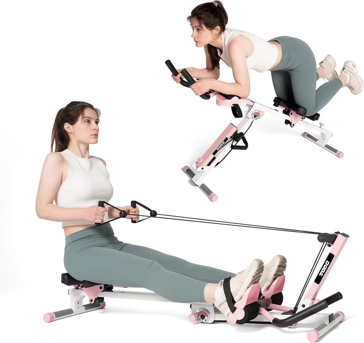 Multifunctioneel 3-in-1 Roeitoestel voor Thuisgebruik - Buikspier- en Gymnastiek Trainer met Instelbare Intensiteit