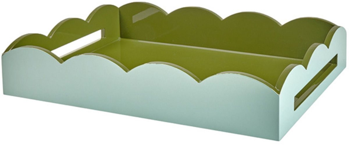 Addison Ross - Dienblad Ottomane Eau de Nil & Khaki 43x33cm - Serveerplateaus