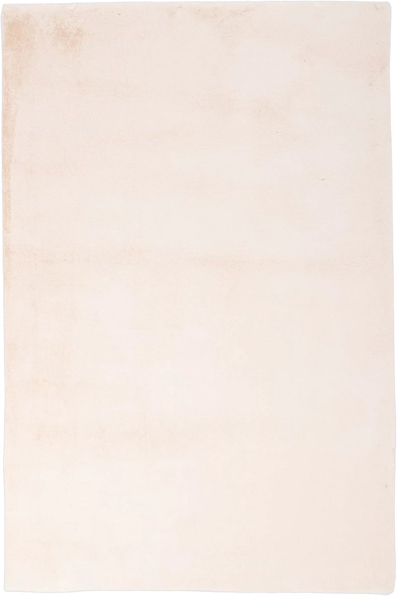 Fluffy Vloerkleed | Tapijt | Chaplin | Uni | Crème | 60x110 cm