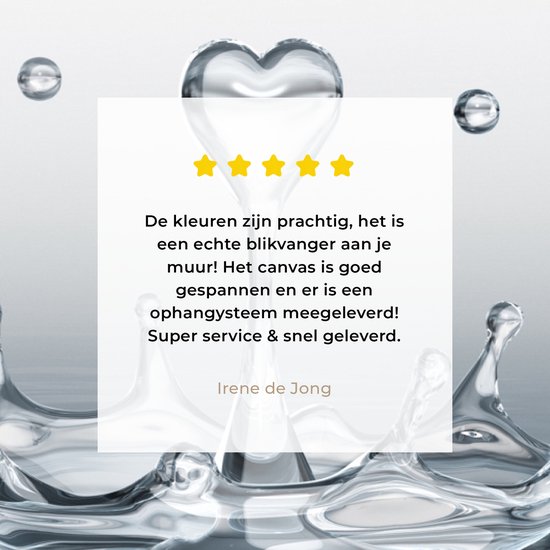 Peinture sur toile 120x80 cm - Décoration murale Abstrait - Moderne - Water - Coeur - Décoration murale salon - Décoration chambre moderne - Tableaux abstraits