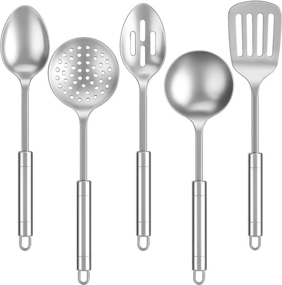 My Green Deal – RVS Keukenhulpen Set 5-delig – Roestvrijstalen Kookgerei – Duurzame Keukenaccessoires voor Koken & Serveren