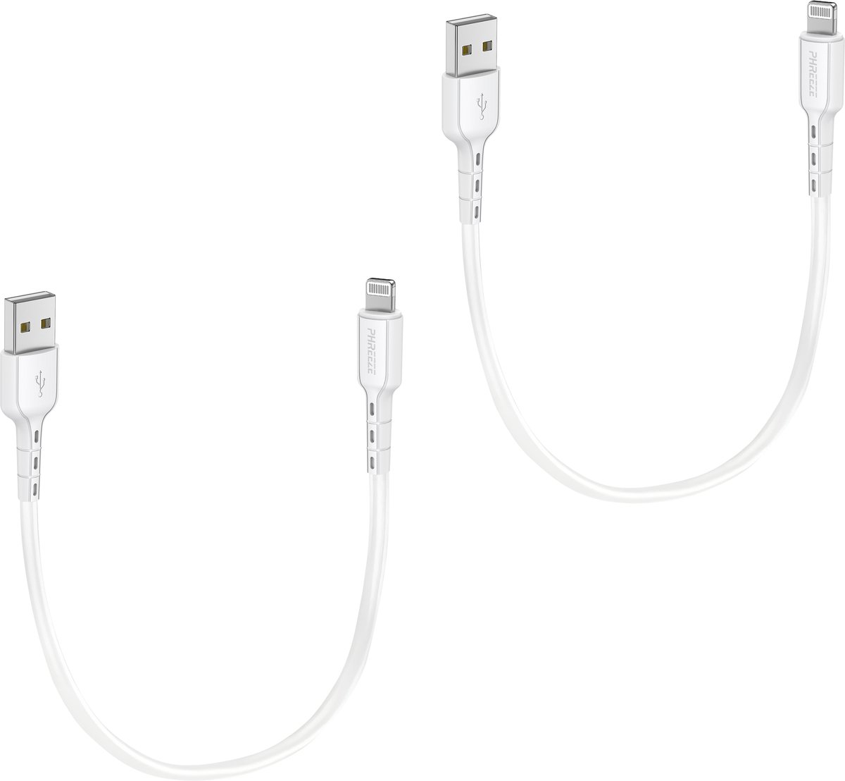 Usb kabel - Geschikt voor iPhone (Lightning) - 30cm kort