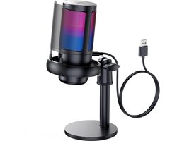 YONO Professionele Microfoon Staand - Gaming Microfoon met USB - RGB - Geschikt voor PC, Streaming, Console - Zwart