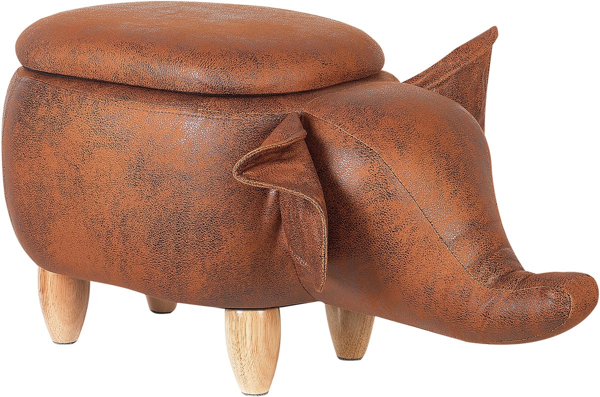 ELEPHANT - Hocker - Donkerbruin - Kunstleer