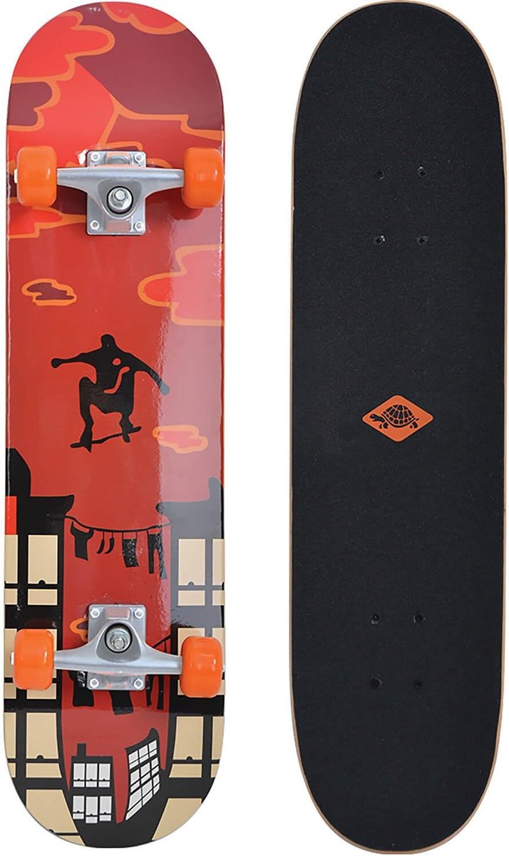 Skateboard Kicker 31 Compleet Board voor Beginners met Leuke Functies en Verschillende Dekendesigns Beige