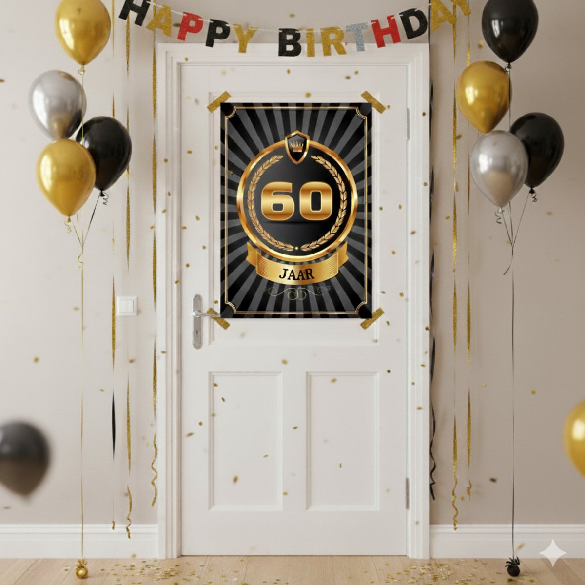 60e Happy Birthday-achtergrond, banner, grote zwarte en gouden Happy Birthday-banners, feestbord, 60e fotoachtergrond, feestdecoraties voor mannen en vrouwen, 180 x 110 cm 60e Happy Birthday-achtergrond, banner, grote zwarte en gouden Happy Birthday-banners, feestbord, 60e fotoachtergrond, feestdecoraties voor mannen en vrouwen, 180 x 110 cm