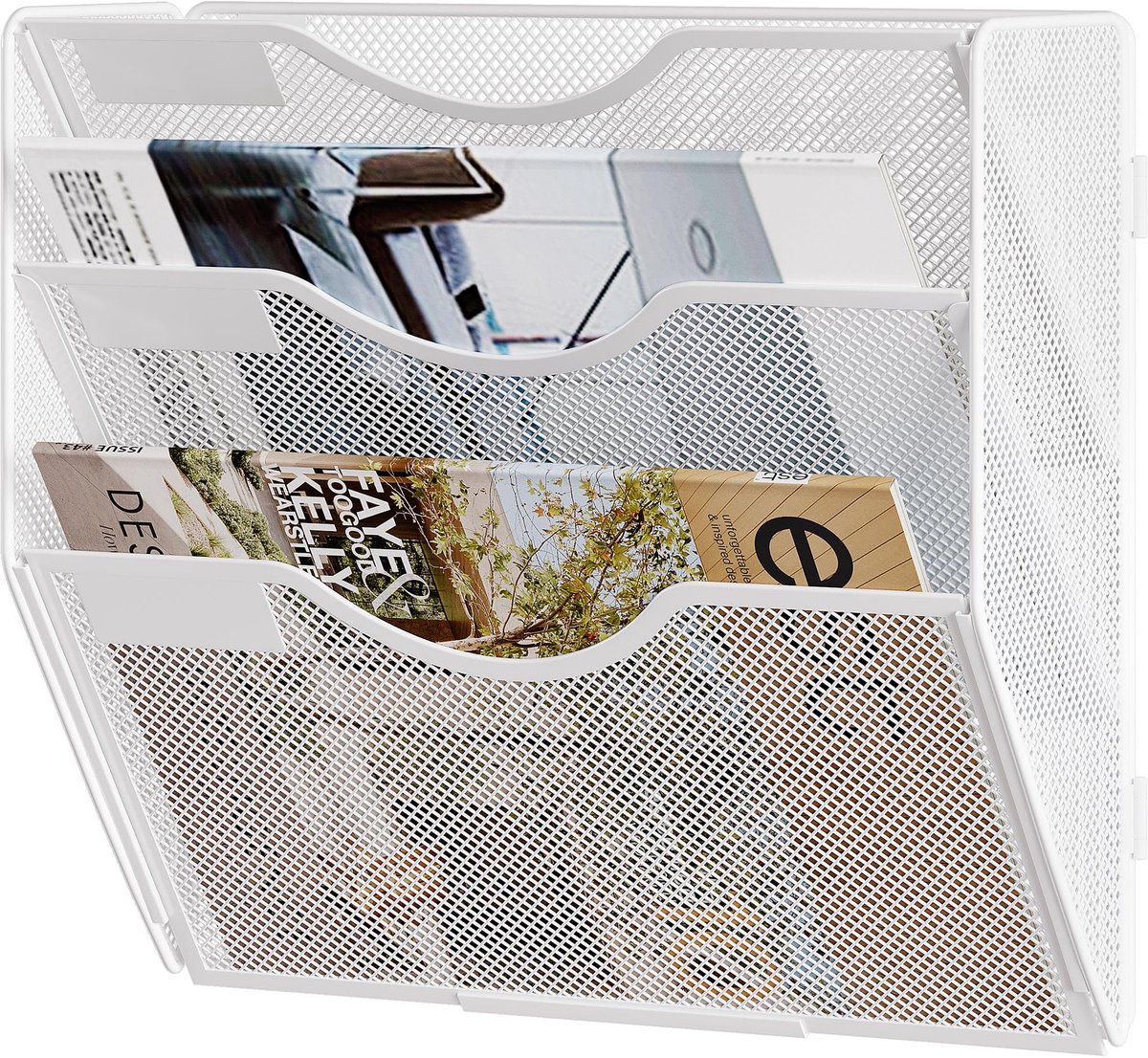 Ibenzoa® Wandorganisator met Drie Vakken voor Documenten en Tijdschriften