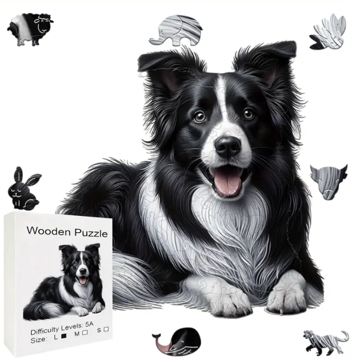 Houten Puzzel - Hond - Dieren - legpuzzel - 30x30cm