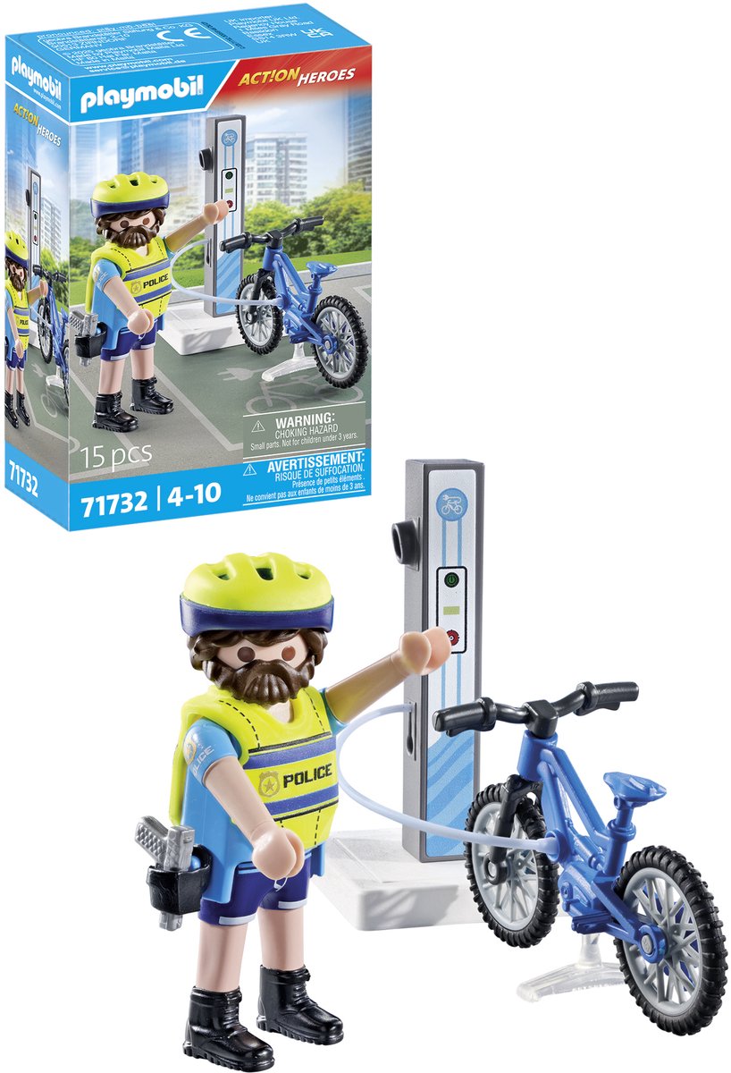 PLAYMOBIL Action Heroes Politie fiets patrouille 71732 — afbeelding 2
