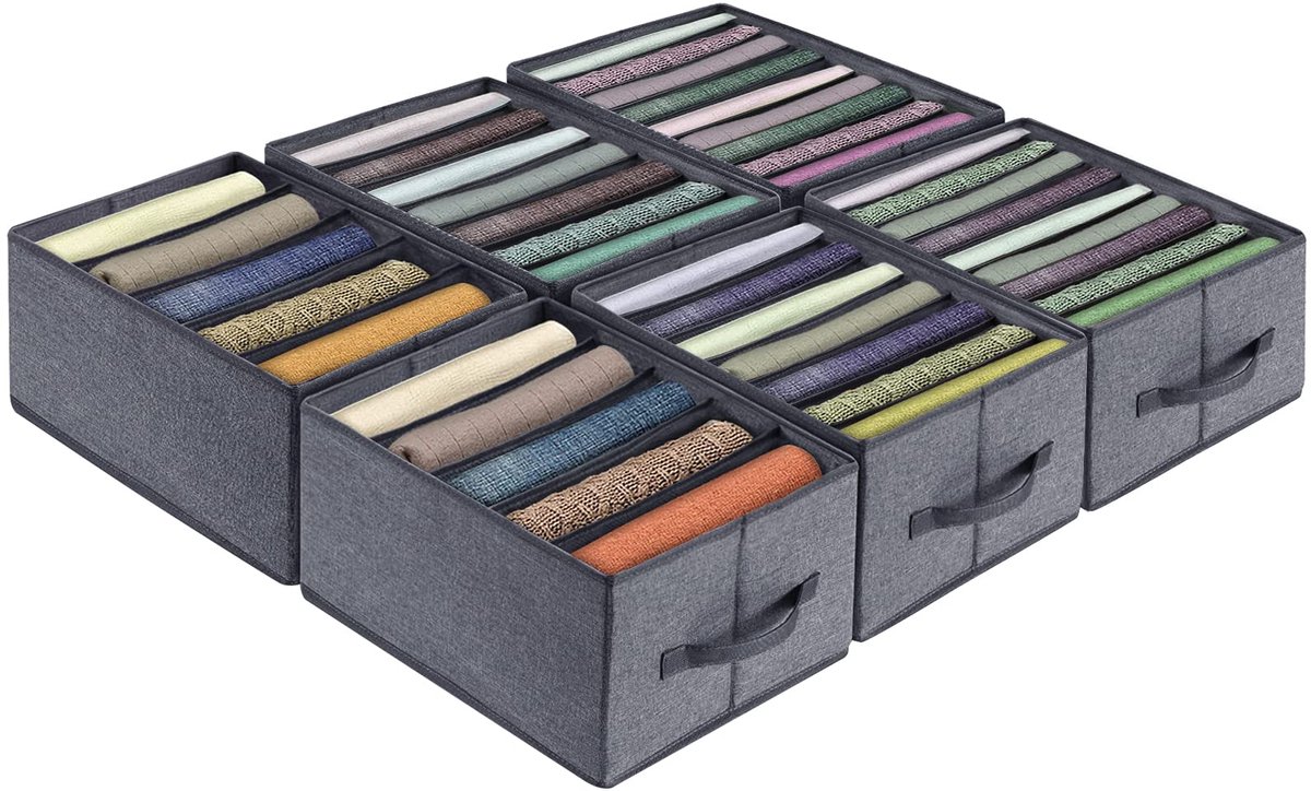 Azomor® Set van 6 opvouwbare kastorganizers voor kleding en accessoires
