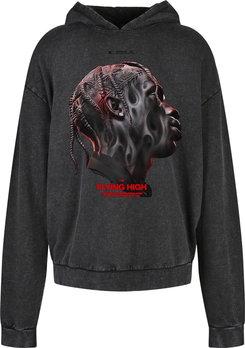 Mister Tee Flying High Oversize acid Hoodie/trui M Zwart