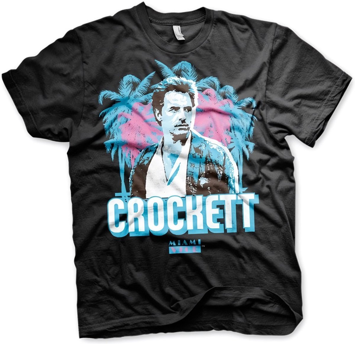 Miami Vice Crockett Palms T-Shirt Black-M