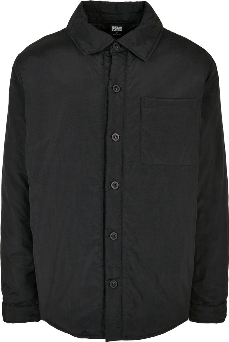 Urban Classics Padded Nylon Shirt Jacket M Zwart
