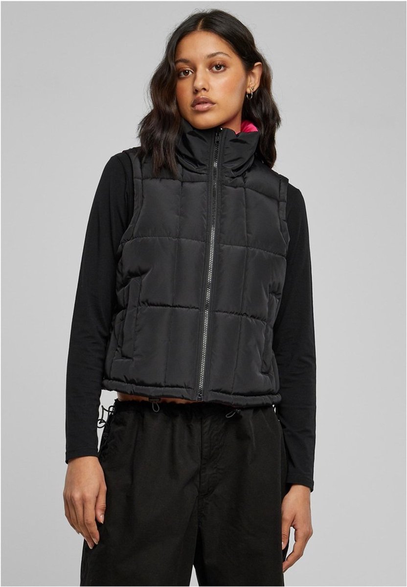 Urban Classics Reversible Cropped Puffer Mouwloos jacket M Zwart
