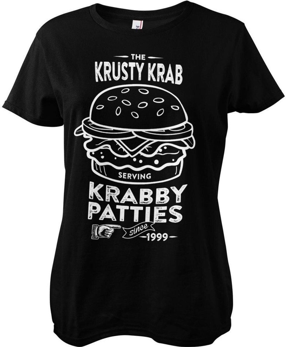 Spongebob The Krusty K'rab -serie met K'rab-motief van Patties Girly Tee – Dames-T-shirt, zwart