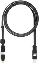 Rolling Square inCharge XL 6-in-1 Snellaadkabel 2 Meter - USB-C, Micro USB & Lightning Oplaadkabel voor iPhone, iPad & Android - Zwart