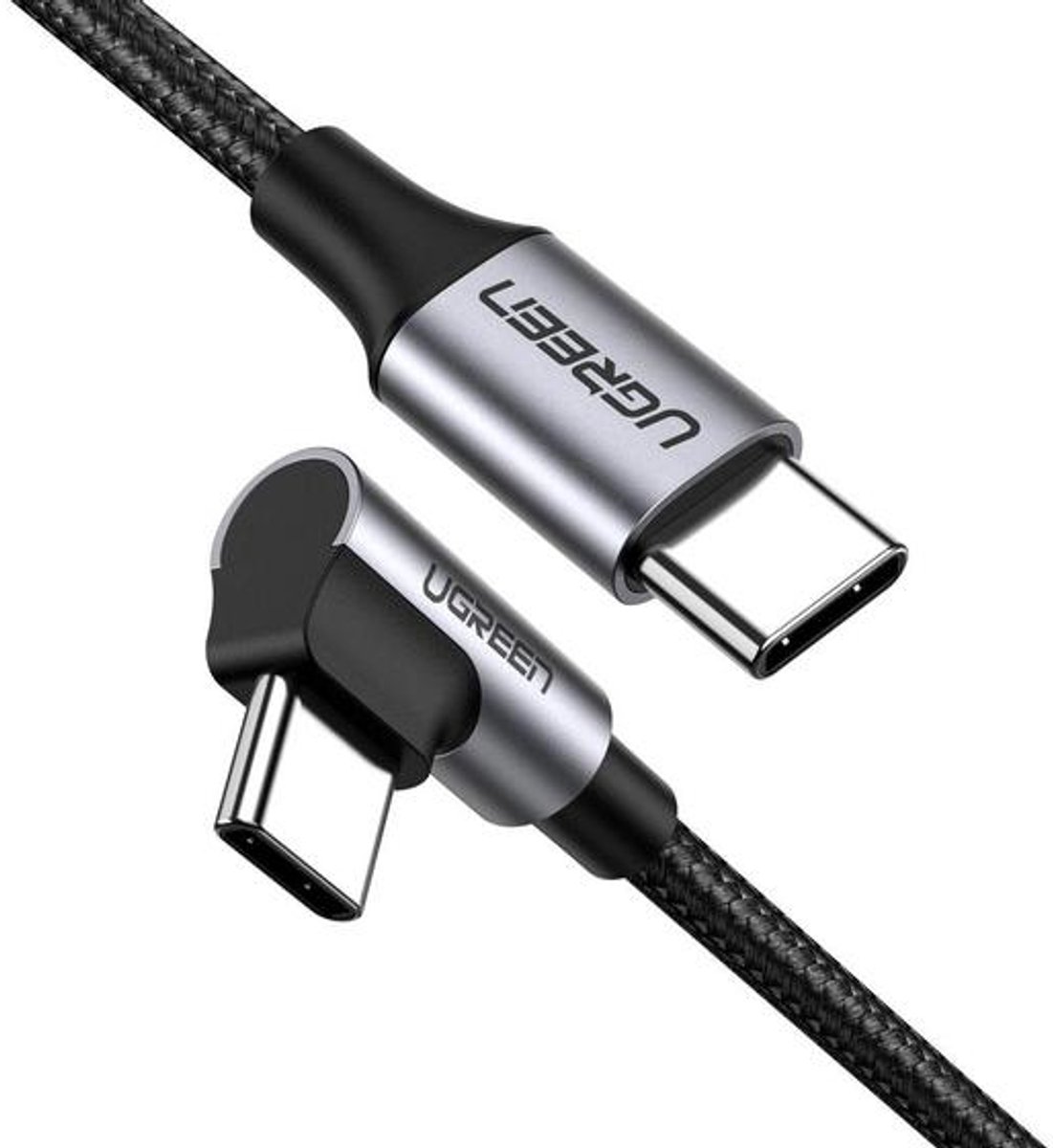 UGREEN Type-C M-M 2.0 kabel grijs-zwart 1 m, compatibel met iPhone 17/16/15, Google Pixel 4, Samsung Galaxy S20, Huawei P30 en meer