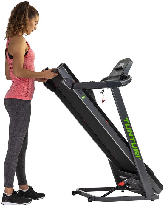 Tunturi Cardio Fit T35 Loopband inklapbaar - Hardloopband met Bluetooth - 12 trainingsprogramma's – Duidelijke monitor – 0,8 - 16,0 km/u - incl. trainings app - EU veiligheid gecertificeerd