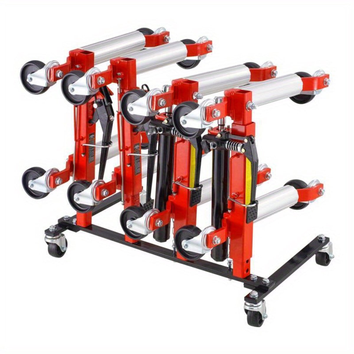 Hydraulische Autodoorrijwagen – Autodoilift – Auto Dolly Trolley – Auto Verrijwagen – Voertuig Tilwagen – Stevig Metalen Frame – Vier Dollies Tegelijk Optillen